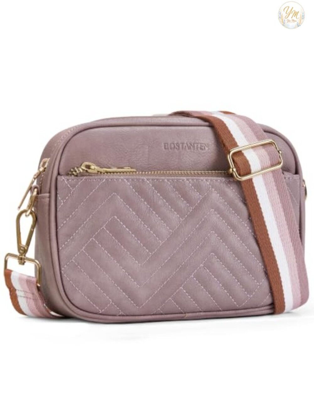 Quilted Vegan Leather Small Crossbody Bag Adjustable Strap RFID
